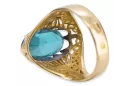 Artesanía vintage Anillo Aguamarina Oro amarillo de 14 quilates vrc020y
